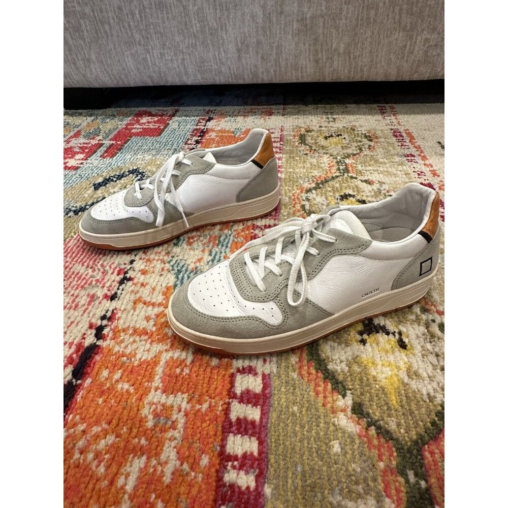 Date Court Leather Orange White Sneaker‎ Womens 9.5